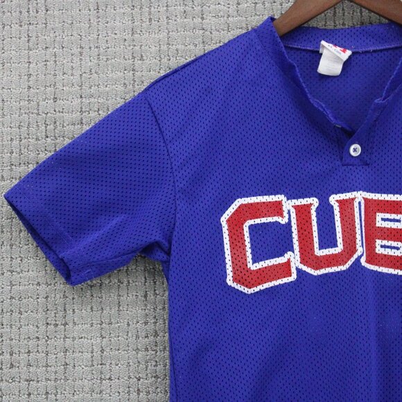 Vintage A4 x Chicago Cubs Jersey Kids Youth Small S Blue Logo Embroidered Y2k - Picture 3 of 10